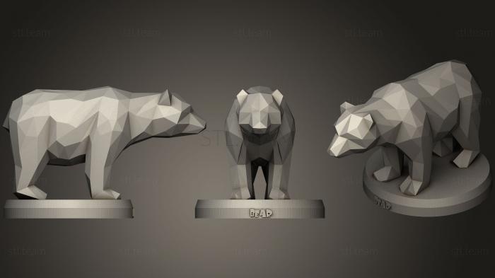 Статуэтки животных Polygonal Bear